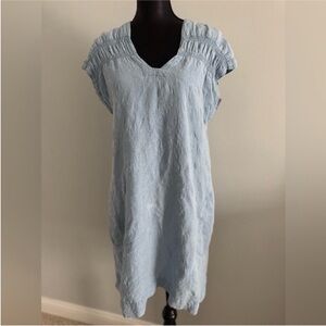 Anthropologie by Maeve Women’s Light Blue V-Neck Relaxed Fit Mini Dress S